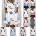 Women's V Neck Printed Dress Fashionable Sweet Style Full Skirt Spring New Clothing_ecoleips.com