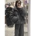 girl Korean Retro Gray Stand Collar Corduroy Loose Jacket Autumn And Winter Thickened Cotton Coat For Petite Women, Trendy_ecoleips.com