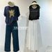 White Micro-elastic High-waisted Women's Jeans For Spring And Summer, Vintage Washed, High-end Blue Wide-leg Cropped_ecoleips.com