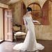 off the Shoulder Mermaid Wedding Dress Lace Long Sleeves Short Train Elegant Vintage Style Light Gown Women's Clothing_ecoleips.com