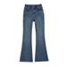 American Style Fleece-Lined High-Waisted Flared Jeans For Women, Autumn And Winter, Pear-Shaped Body, Slim Fit,_ecoleips.com