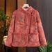 Modern Chinese-Style Quilted Coat – Thickened Winter Jacket With Floral Embroidery (XL-5XL, Stand Collar, Loose Fit)_ecoleips.com