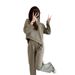 Women's Clothing New Leisure Temperament Fashion Suit Lazy Style Retro Loose Slim Sweater Sweatpants Two Piece Suit Female Trend_ecoleips.com