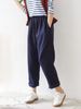 Suitable For All Seasons Yulu Ma Lightweight Casual French Pure Linen Simple Literary Comfortable Loose Fit Long Pants For Women#784_ecoleips.com