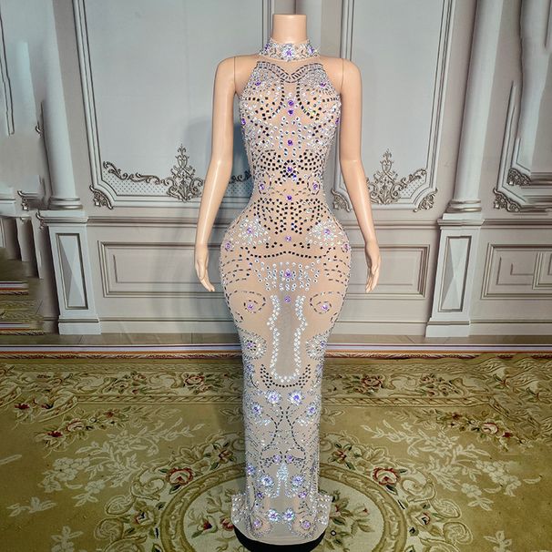 Elegant Evening Gown For Women Halter Neck Design Niche High End Fashion Style For Emcees And Socialites_ecoleips.com