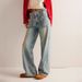 Women's Clothing New Street Fashion Non Elastic Washed Straight Wide Leg Women's Jeans_ecoleips.com