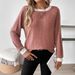 Women's Clothing Long Sleeved Ribbed Knit Sweater Solid Color Fall Winter New_ecoleips.com