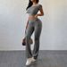 Women's Clothing Versatile Leisure Sports Simple Solid Color Close Fitting Fashion Suits_ecoleips.com