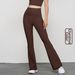Women's Clothing High Waist Flared Yoga Pants Slim Waist Fitness Sports Autumn Naked Feel Garment_ecoleips.com
