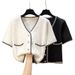 Women’s Clothing Ice Silk Knit Sweater Short Sleeved Cardigan Top For Women, New Style Small Jacket, Short Style Versatile Short Style For Summer_ecoleips.com