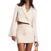 European American Ins-style Autumn New Short-length Blazer With Bell Sleeves And Double Buttons, High-end Fashion Casual_ecoleips.com