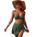 Women's High-Waisted Mesh Bikini Two-Piece Swimsuit Sexy Cross-Over Design European American Style_ecoleips.com
