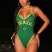 Summer Sexy Backless One Piece Swimsuit European And American Style Cross Border Slim Fit Hot Girl Women's Swimwear in Stock_ecoleips.com