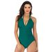 Women's Clothing Swimsuits For Women Slim Conservative Halter Neck One Piece Swimsuit_ecoleips.com