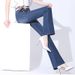 Spring 2025 New High-Waisted Micro-Flare Jeans For Women, Plus Size, Stretchy, Slimming, Straight-Leg Flare Wide-Leg_ecoleips.com