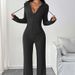 "Women's Hooded Tracksuit Set – Fall/Winter Stretch Lounge Pants & Zip-Up Jacket (XS-L, Poly-Spandex Blend)"_ecoleips.com