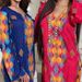 Verve AB396 Muslim Printed Rhinestone V-neck Elegant Sleeve Women's Long Dress Robe_ecoleips.com