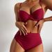 Hairun's New Bikini For Foreign Trade, Two-piece Solid Color Large-bust Bikini, Popular On In Europe And America,_ecoleips.com