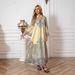 Muslim Women's Robe Embroidered Cloth Printing Hot Diamond Long Skirt Dress Abayas_ecoleips.com
