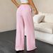 AD458 European And American 2025 Cross-border Summer New Comfortable Loose Home Casual Solid Color Wide-leg Pants_ecoleips.com