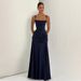 European American Style Women's Long Dress Elegant Sexy Low Cut Halter Waist Cinching Backless Fishtail Skirt_ecoleips.com