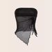 Women's Clothing Summer New Solid Color Side Drawstring Slit Irregular Slim Fit Tube Top Vest Top_ecoleips.com