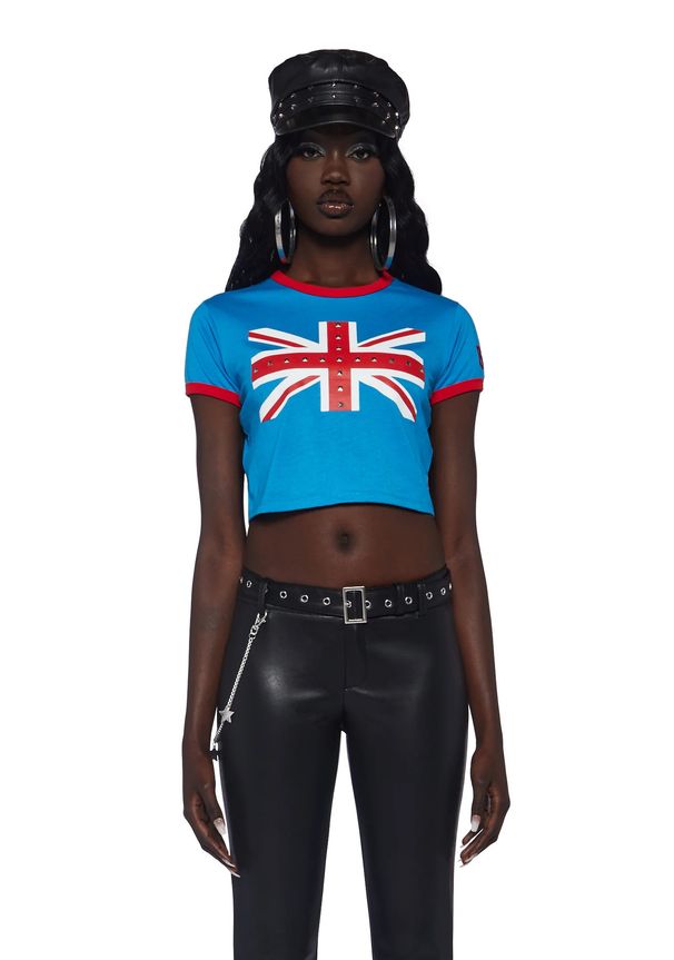 Millennial Hot Girl Style Retro Rhinestone Crop Top Color Block T-Shirt Women's Summer New Arrival European American Fashion_ecoleips.com