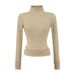 Tencel Women's High Neck Slim Fit Long Sleeve T-Shirt – Soft, Breathable & Versatile Basic Top For Everyday Elegance_ecoleips.com