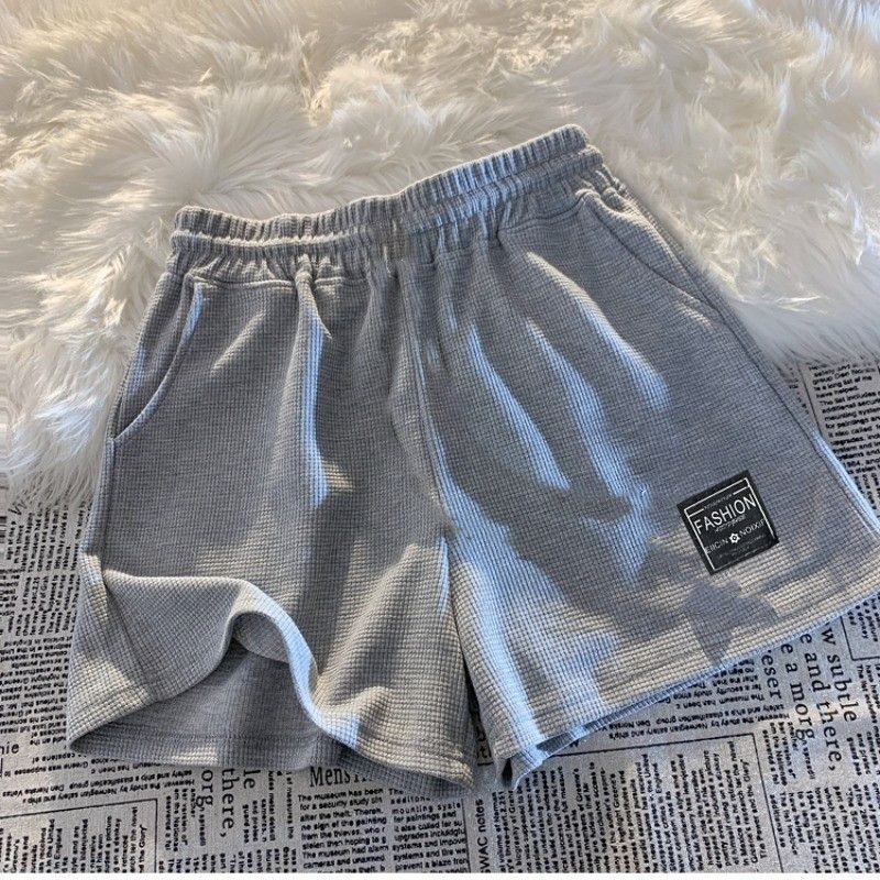 Women's Clothing Waffle Knit Shorts Breathable Lounge Sleep Shorts Loose Fit Casual Athletic Shorts Workout, Travel (Black/Grey/White/Sky Blue, S-3XL)_ecoleips.com