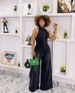 Women's Clothing Backless Halter Neck Sleeveless Lapel High Waist Denim Jumpsuit_ecoleips.com