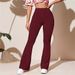 New Women's Casual Knitted Sports Pants Falling Flare High Waist Yoga Pants_ecoleips.com