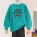 Women's Korean Style round Neck Fleece Lined Thickened Sweatshirt Autumn Winter Loose Letter Long Sleeve Top_ecoleips.com