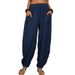 Women's Casual Loose Harem Pants Cotton Linen Blend Comfortable Home Wear European American Style Spring Autumn Summer_ecoleips.com