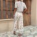 Women's Clothing New Style Elegant High Waist Printed Casual Fashion Suit_ecoleips.com
