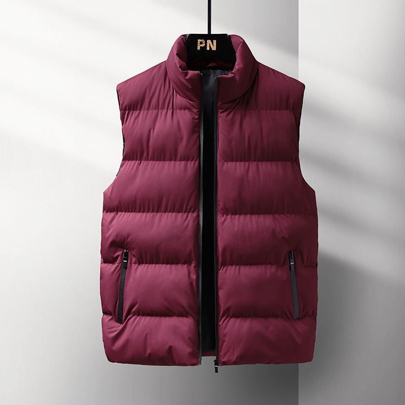 Women's Clothing Winter Vest Sleeveless Jacket - Fleece Lined Stand Collar Slim Fit Waistcoat For Casual Outwear (Black, Gray, Navy, Red, Burgundy)_ecoleips.com