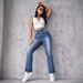 Cross-border 2024 Summer New Fashion Trend Distressed Blue Patchwork High-Waisted Jeans For Women_ecoleips.com