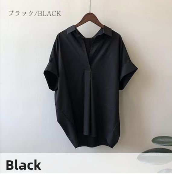 Women's Clothing Chiffon Spot Bat Short Sleeve Shirt For Women Retro Loose Fit Summer Thin Top Good Quality_ecoleips.com