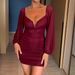 European And American Style Sexy V-neck Mesh French High Waist Long Sleeve Bodycon Mini Dress Cross-border_ecoleips.com