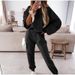 Women's Clothing popular autumn and winter women's sports and leisure hooded sweatshirt set two piece set_ecoleips.com