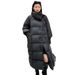 Women's Long Over-the-Knee Fluffy Down Jacket – Oversized Loose Fit Winter Coat, High-End Fashion Puffer Coat For Extreme Cold_ecoleips.com