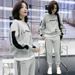 Women's Clothing Casual Suit Women's Round Neck Long Sleeve Two Piece Sweatshirt Harem Pants Two Piece Suit_ecoleips.com