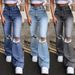 Women's Clothing Denim Wide Leg Trousers Ripped Jeans With Bootcut_ecoleips.com