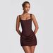 Women's Sexy Boned Halter Belted Ruched Bodycon Mini Dress – Elegant Party Club Gown_ecoleips.com