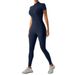 Women's Clothing Zipper Short Sleeved Nude Yoga Jumpsuit For Women To Wear As Outerwear For Fitness Sports Trousers Jumpsuit_ecoleips.com