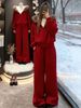 Women's European Style Fleece Lined Thickened Cardigan Set Korean Loose Fit Autumn Winter Top And Sweater Combo_ecoleips.com