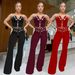 Women's Clothing Fashion Women's Sexy Tube Top Eyelet Metal Button Trousers Suit_ecoleips.com