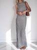 Women's Color Block Knit Striped Dress American Style Slim Fit Summer Long Sexy Dress New_ecoleips.com