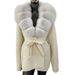 fur collar cape ladies large size knitted cardigan loose coat artificial fur fashionable and w shawl cape_ecoleips.com