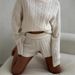 Women's Knitted Casual Sweater Shorts Set New Polyester Co-ords For Comfortable Fashion_ecoleips.com