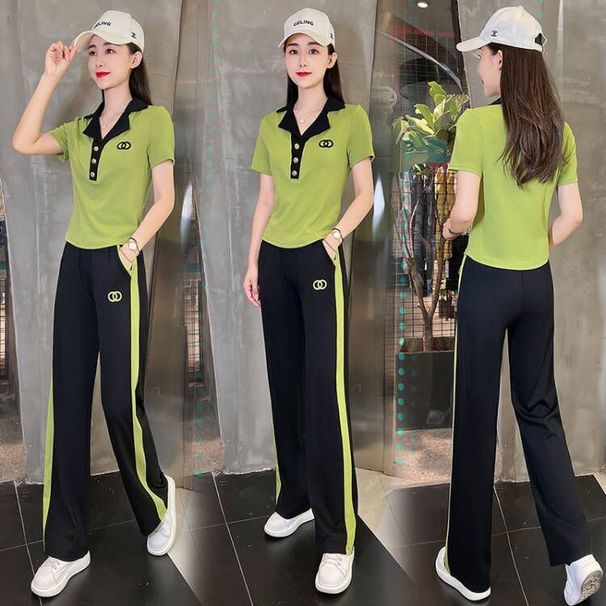 Women's Stylish Lapel Short Sleeve Sports Suit Chic And Youthful Professional Two Piece Set Summer 2026 New Style_ecoleips.com